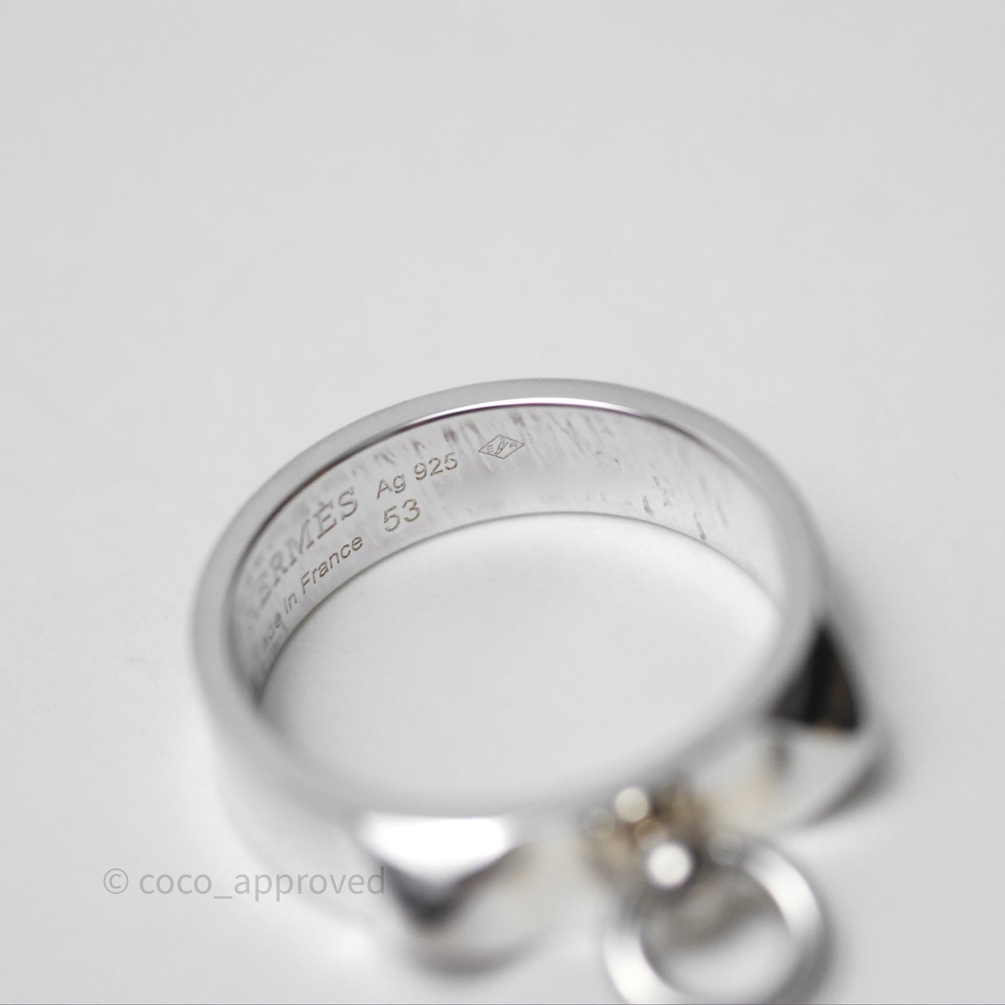 Hermes Collier de Chien Ring PM Sterling Silver Size 53