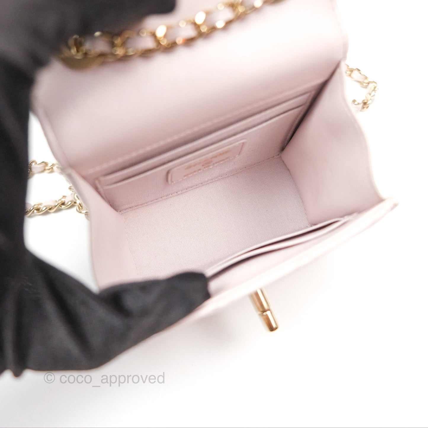 Chanel Mini Quilted Trendy CC Clutch With Chain Light Pink Lambskin Gold Hardware