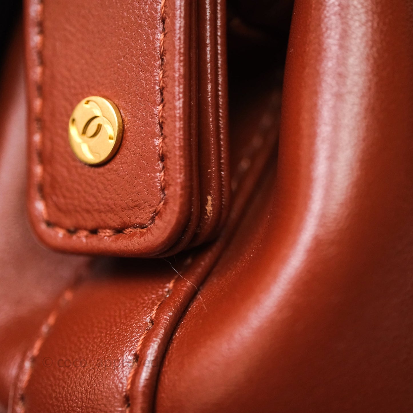 Chanel Mini Cocodoc Doctor Bag Quilted Brown Shiny Lambskin Aged Gold Hardware 24A
