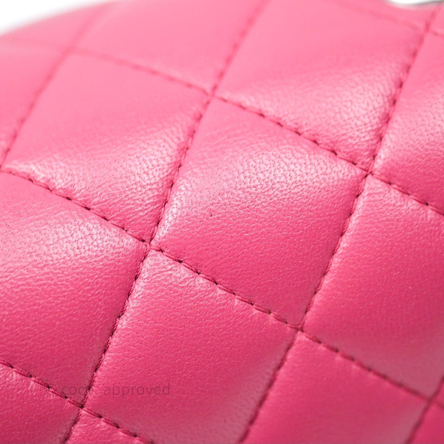 Chanel Quilted Mini Rectangular Flap Dark Pink Lambskin Silver Hardware