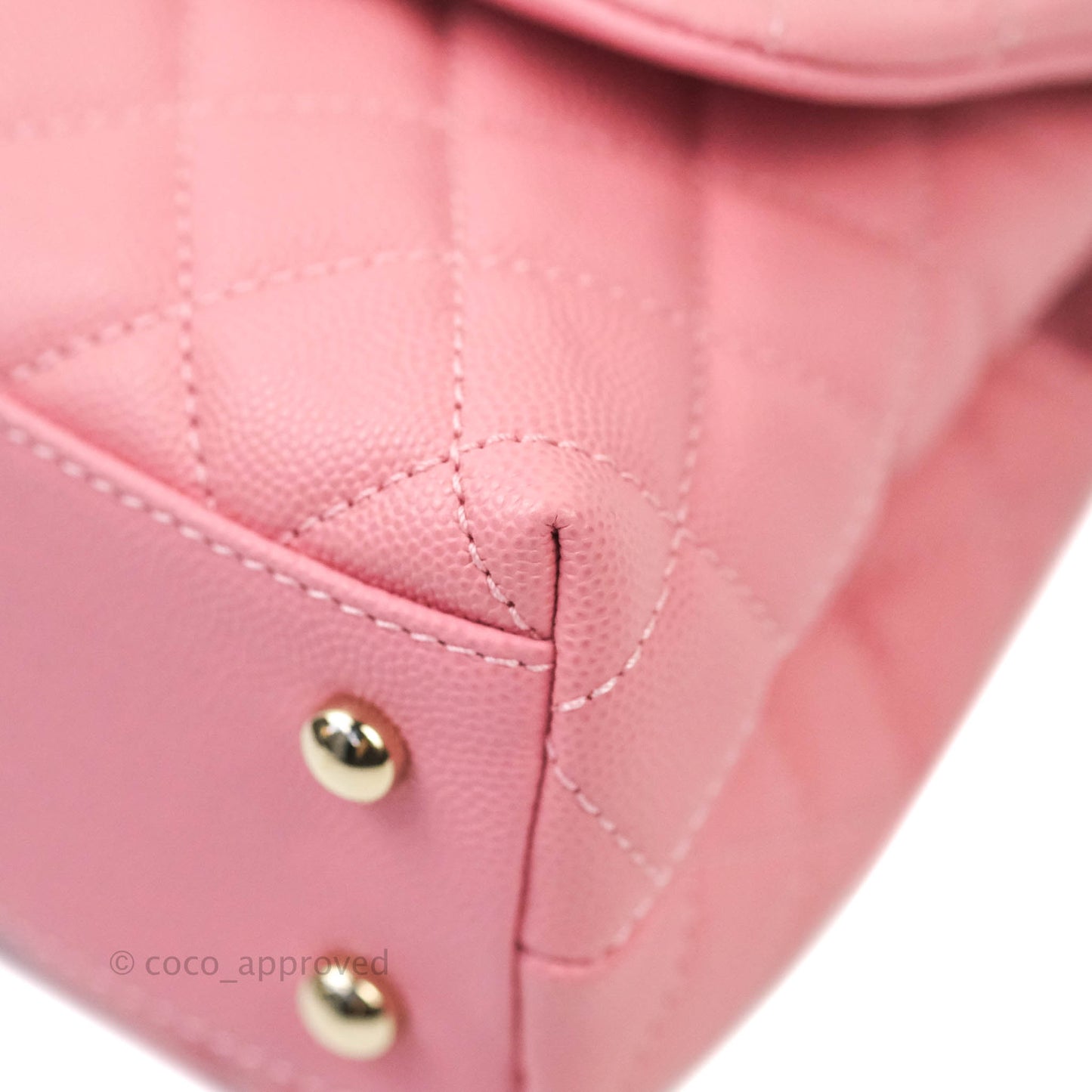 Chanel Mini (Small) Coco Handle Quilted Pink Caviar Gold Hardware 20A