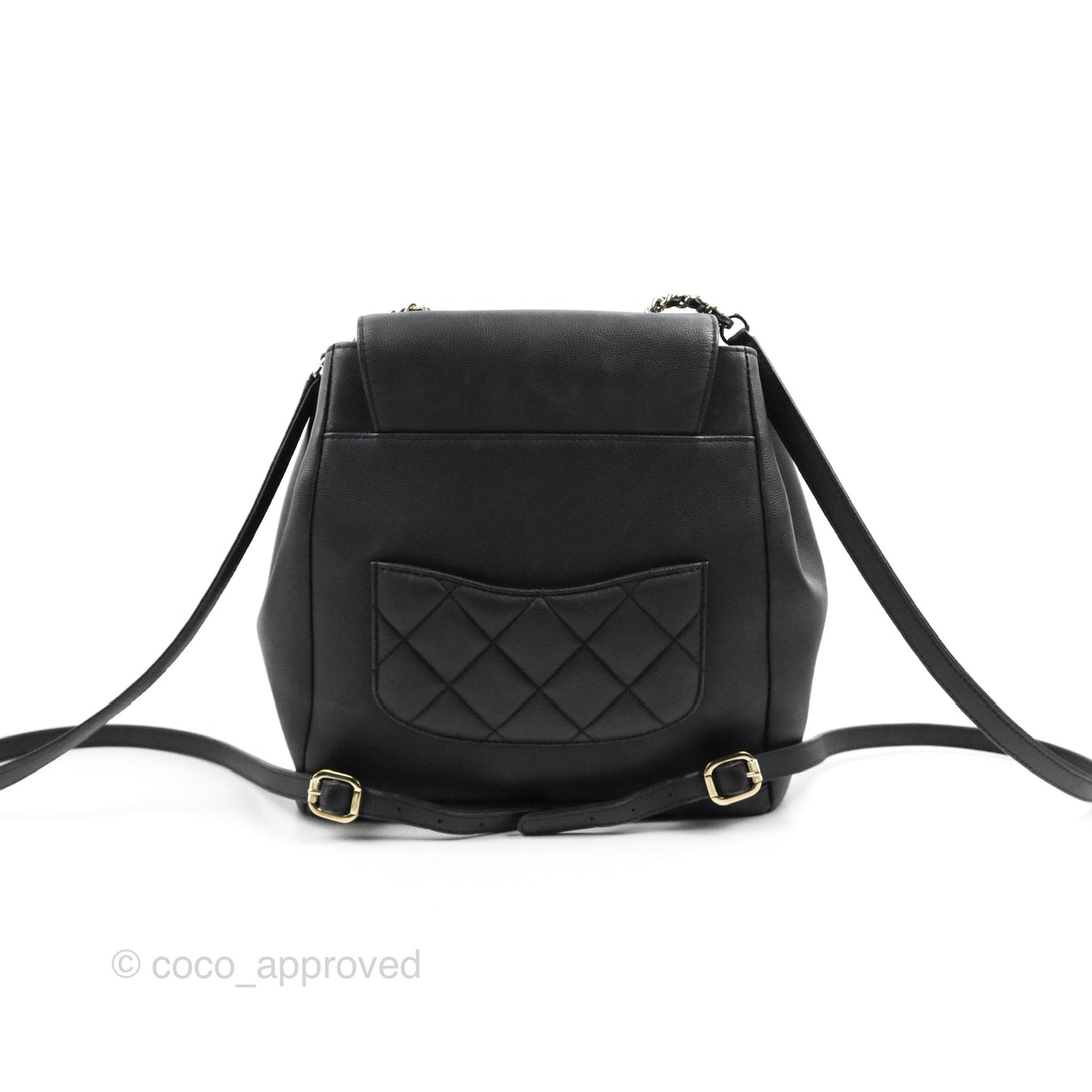Chanel Quilted Business Affinity Backpack Black Caviar Gold Hardware