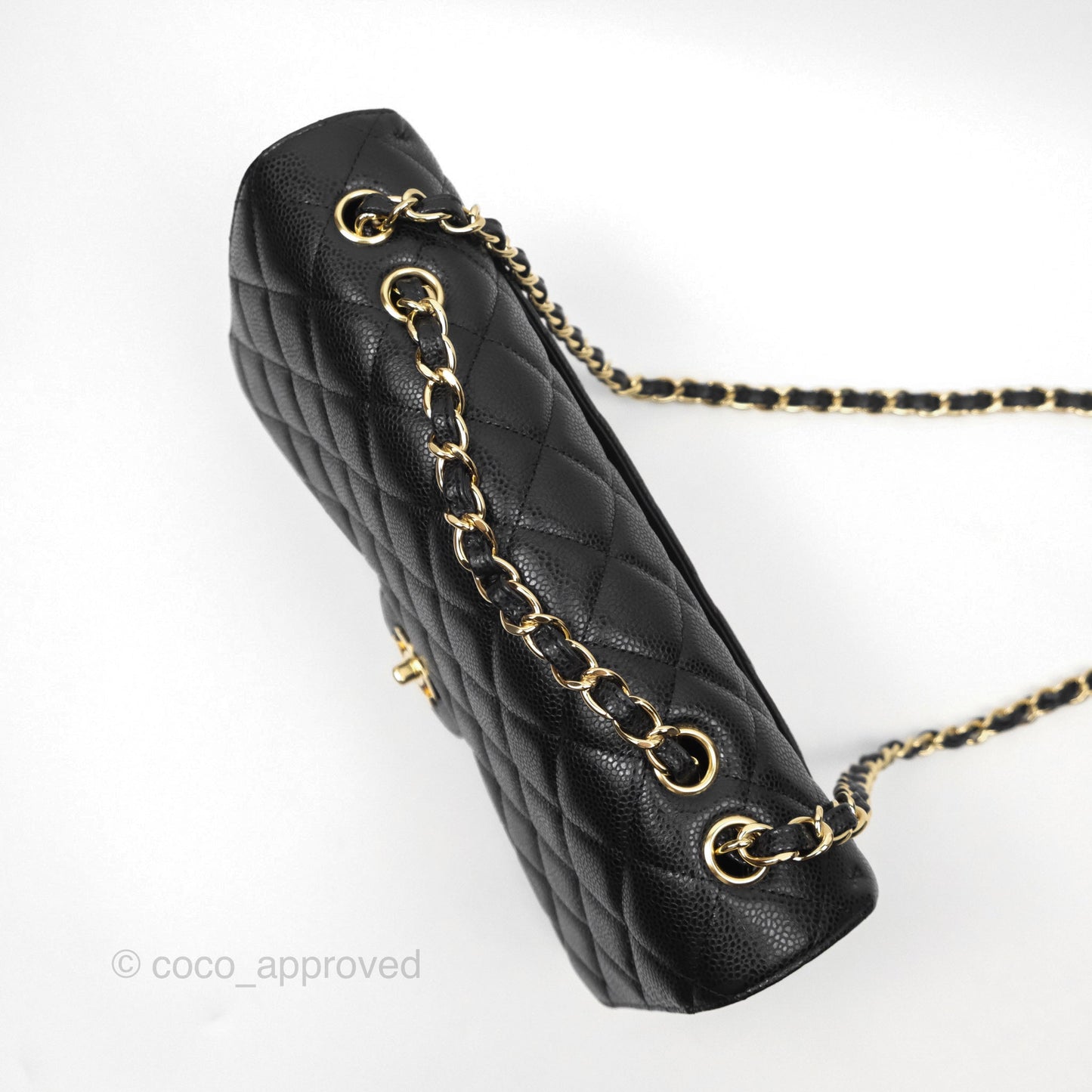 Chanel Jumbo Single Flap Black Caviar Gold Hardware