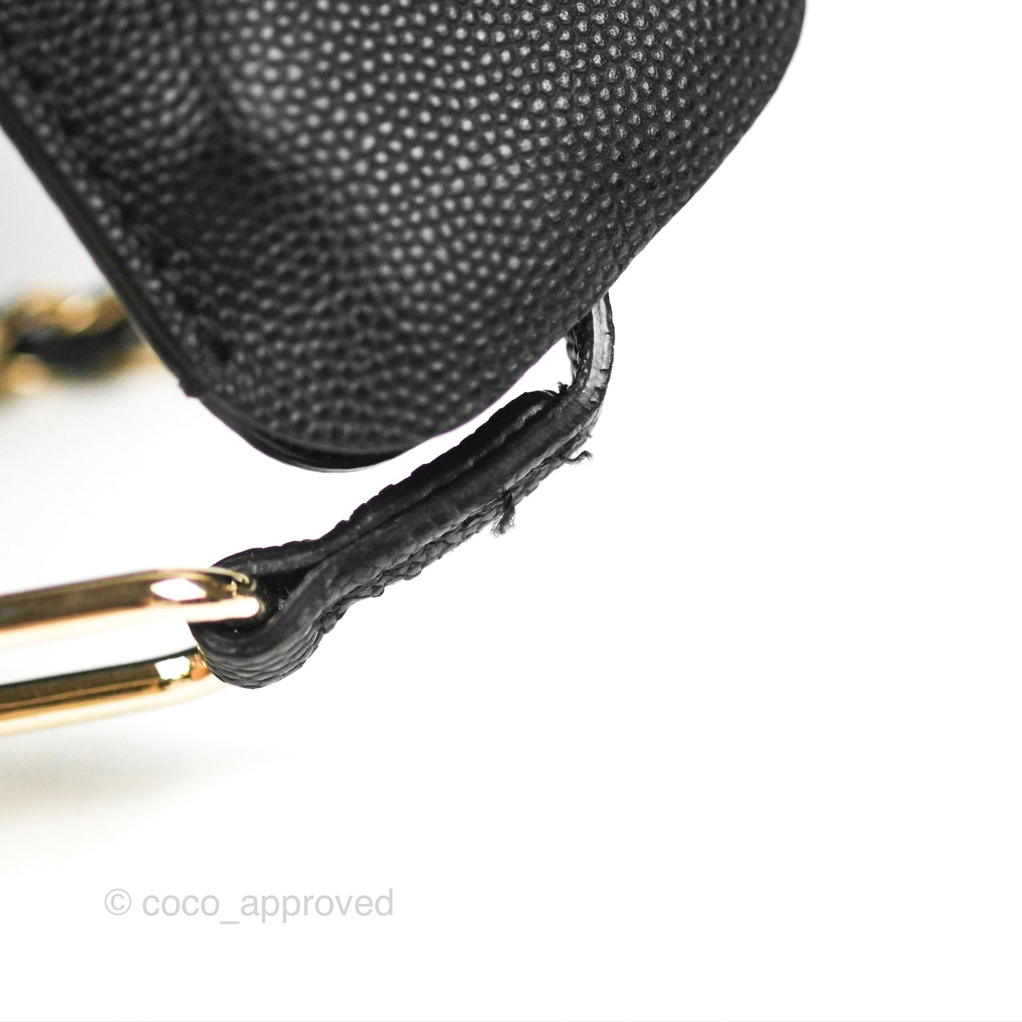 Chanel Quilted Small CC Filigree Vanity Case Black Caviar Gold Hardware