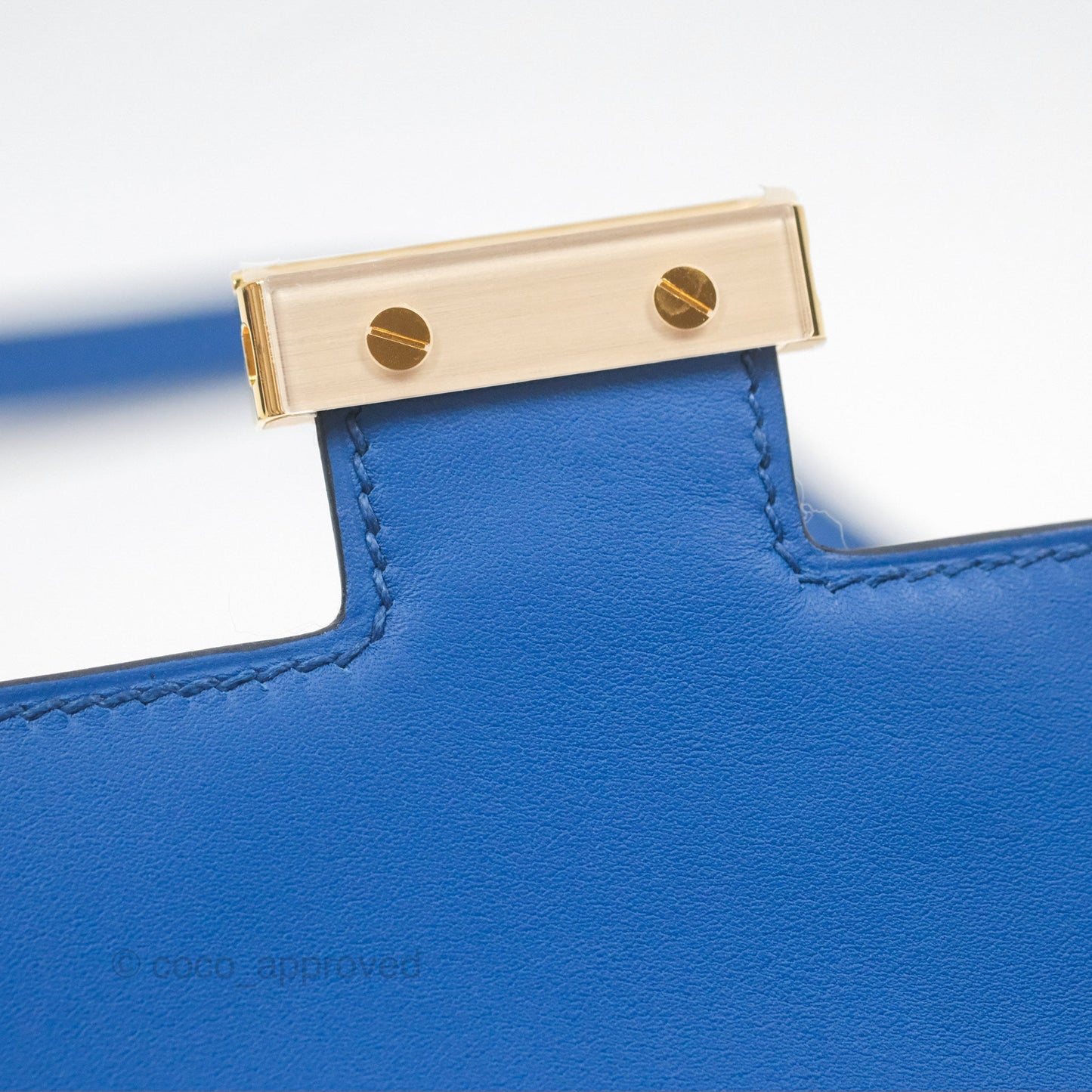 Hermès Constance Mini 18cm Mirror Bleu France 71 Swift Gold Hardware