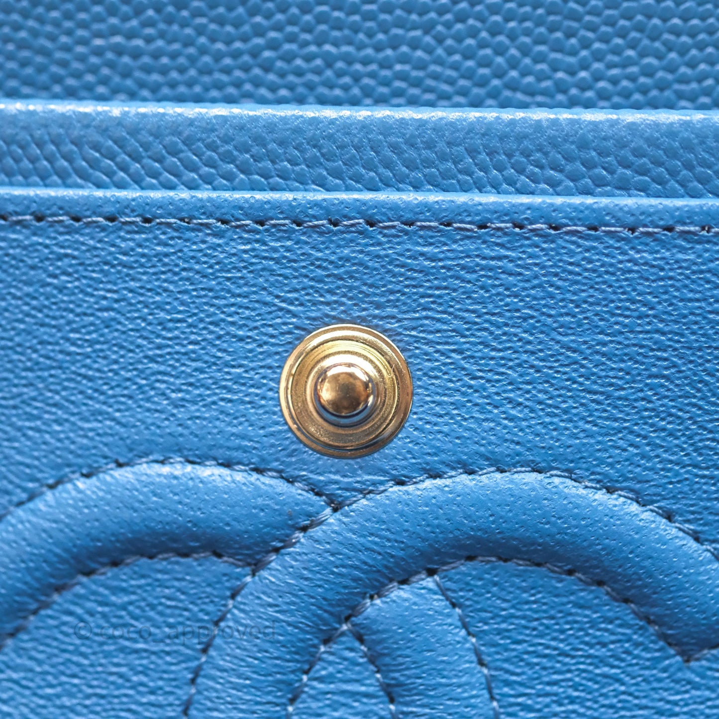 Chanel Small Classic Flap Quilted Blue Caviar Gold Hardware 20S