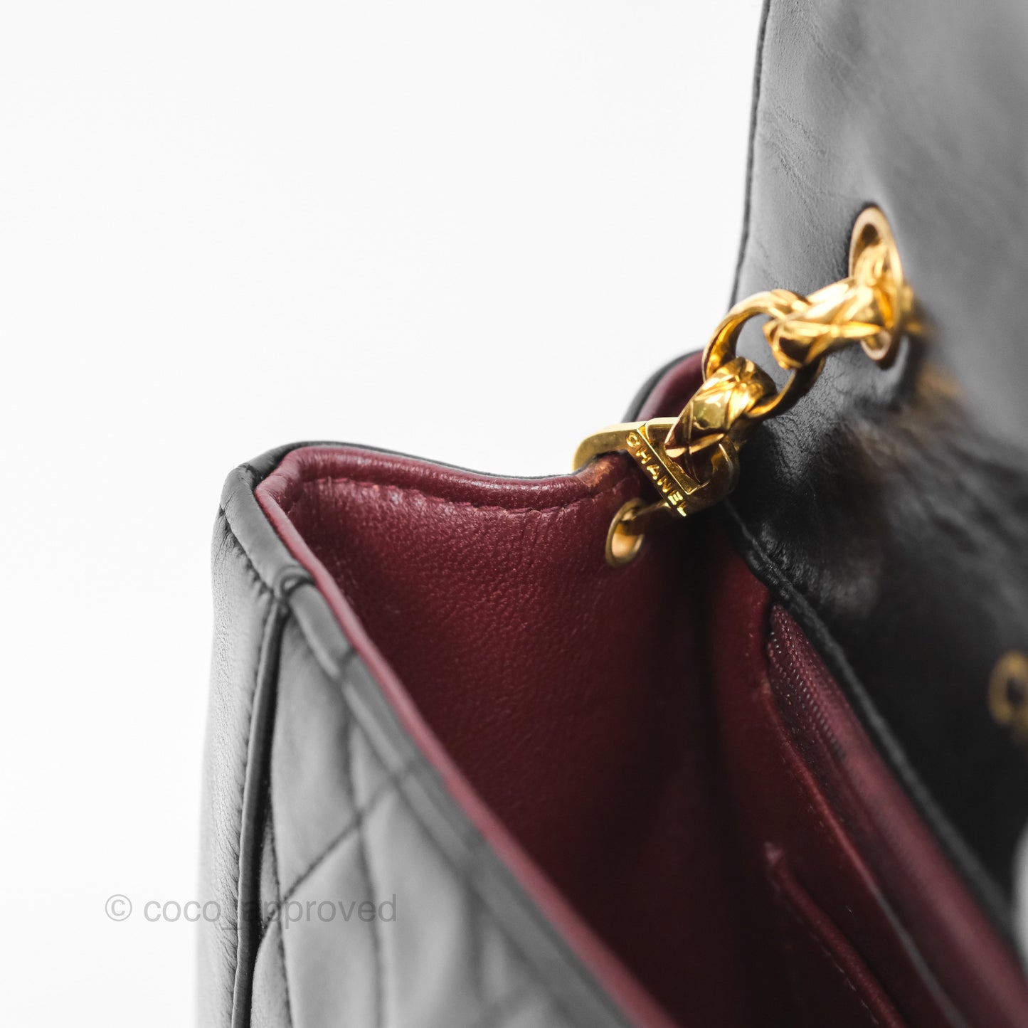 Chanel Vintage Small Diana Flap Black Lambskin 24K Gold Hardware