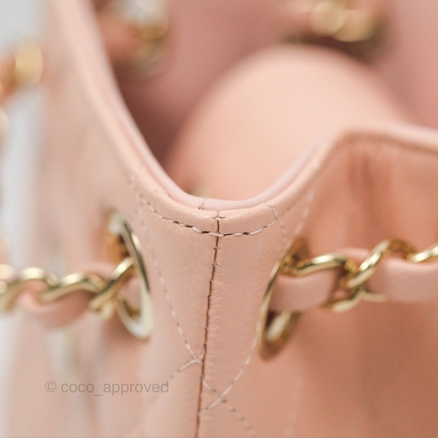 Chanel Mini Bucket Tote Pink Caviar Gold Hardware 22S