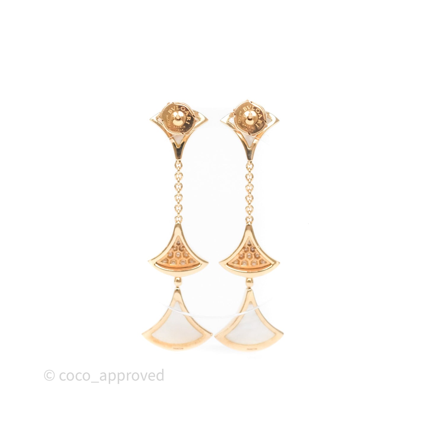 Bvlgari Divas' Dream Earrings Diamonds Mother of Pearl