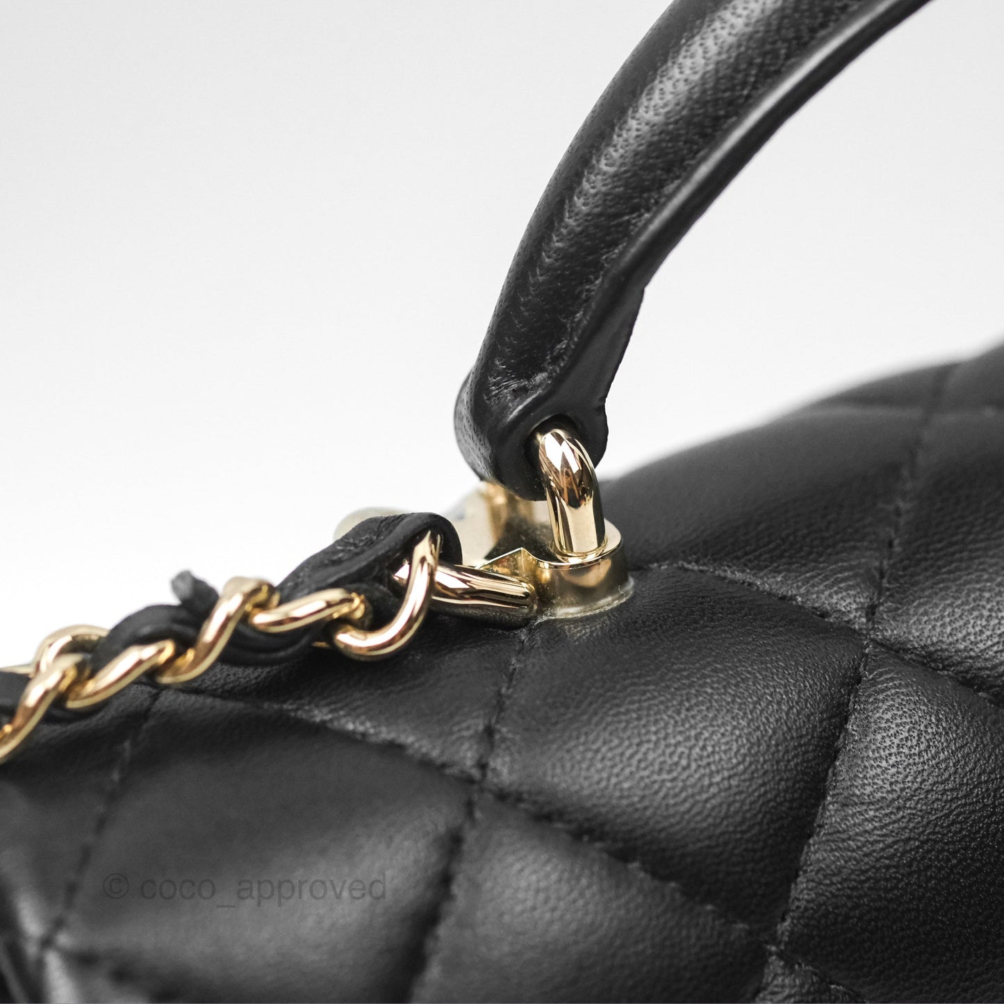Chanel Top Handle Mini Rectangular Flap Bag Black Lambskin Gold Hardware