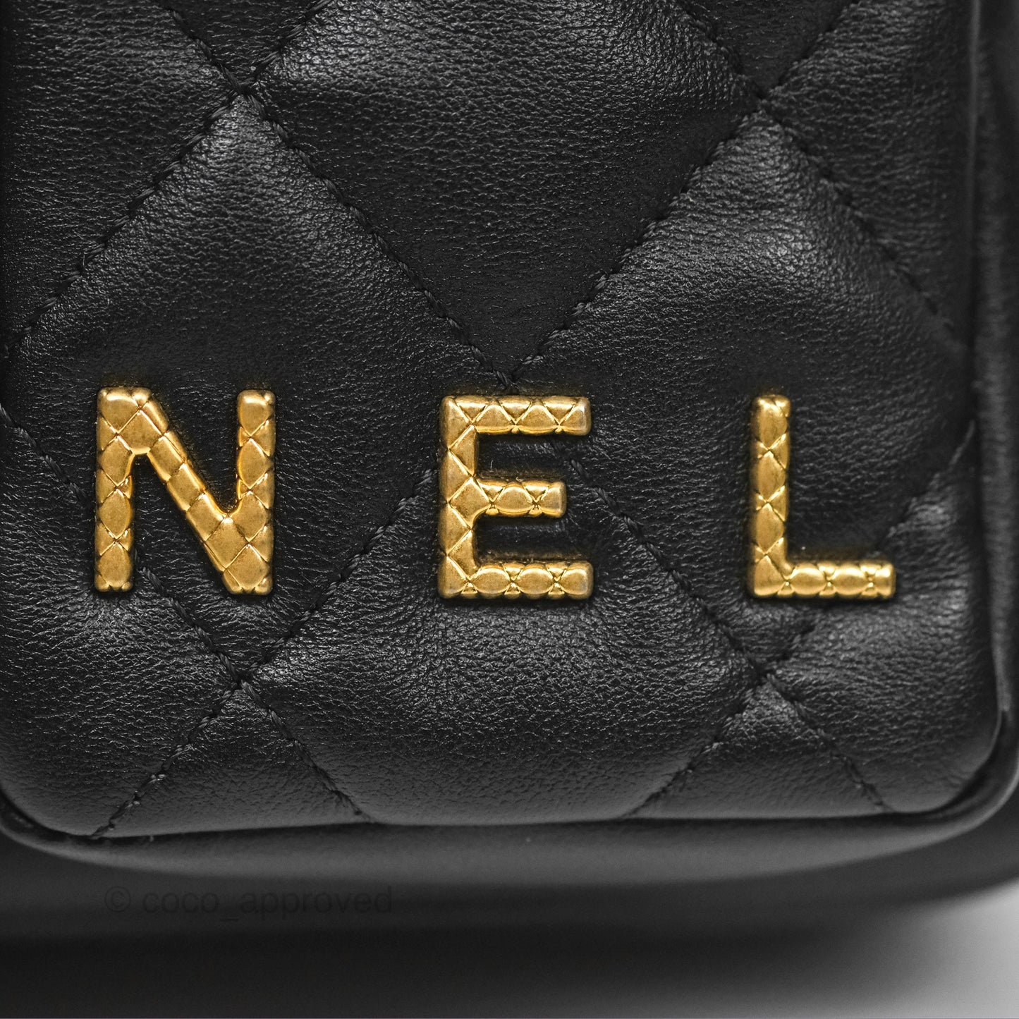 Chanel Small Logo Camera Case Quilted Black Calfskin