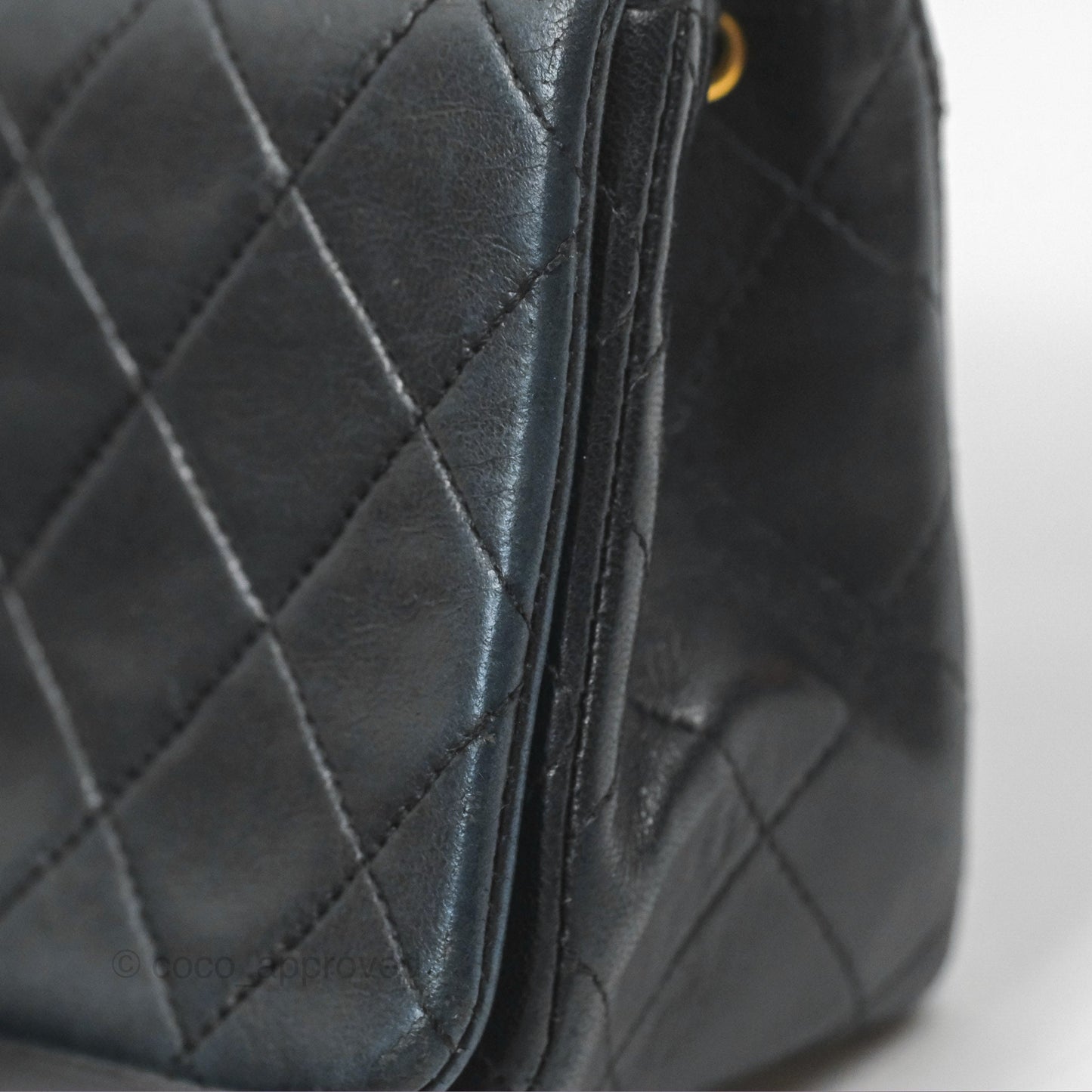 Chanel Vintage Mini Single Full Flap Bag Black Lambskin 24K Gold Hardware