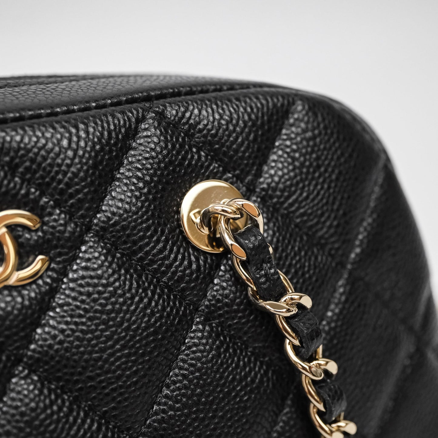 Chanel Clutch with Chain Caviar Black Gold Hardware