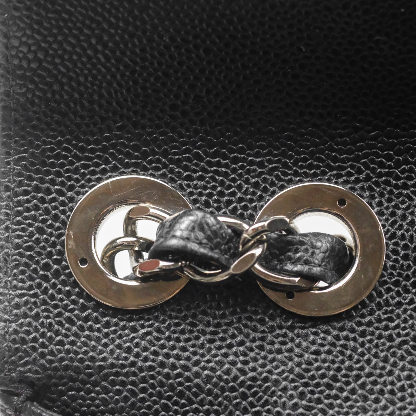 Chanel Classic Vintage Jumbo Single Flap Black Caviar Silver Hardware