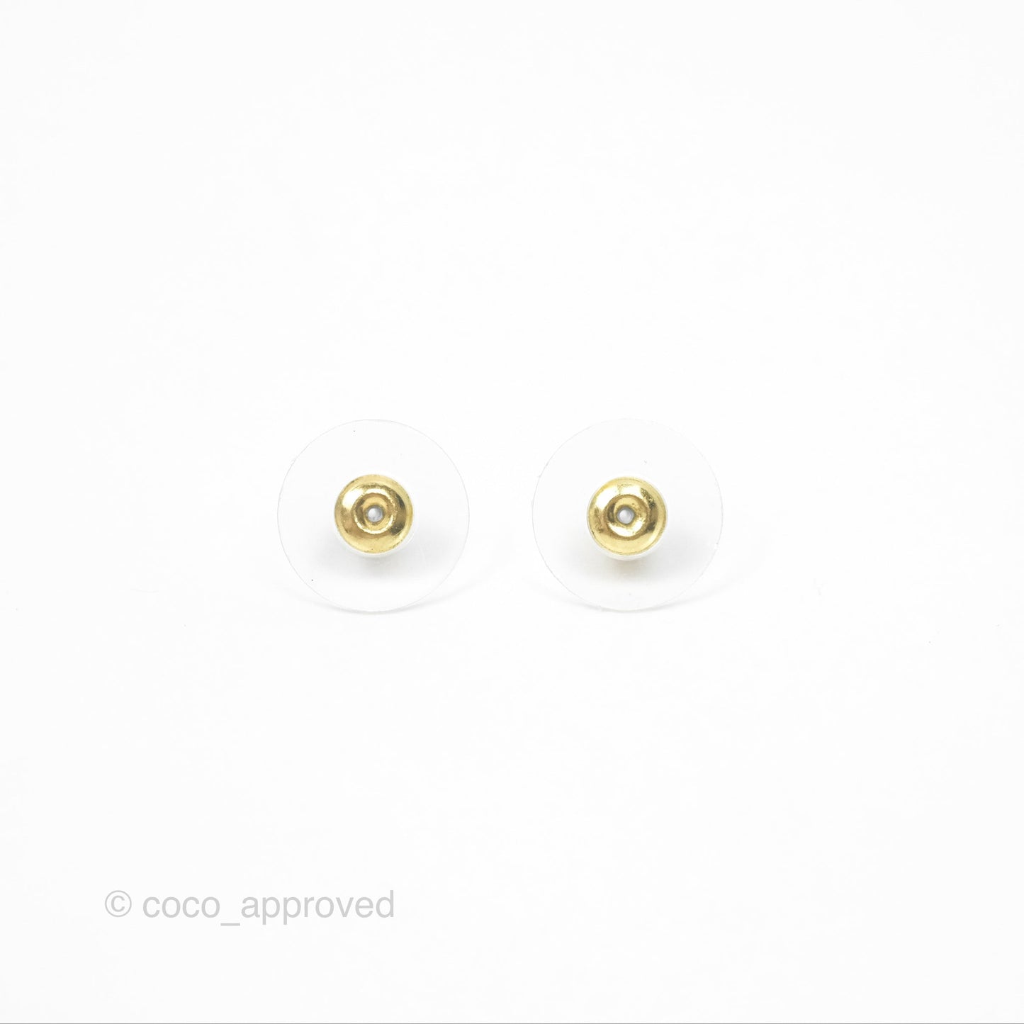 Chanel Pearl CC Heart Earrings Gold Tone 22C