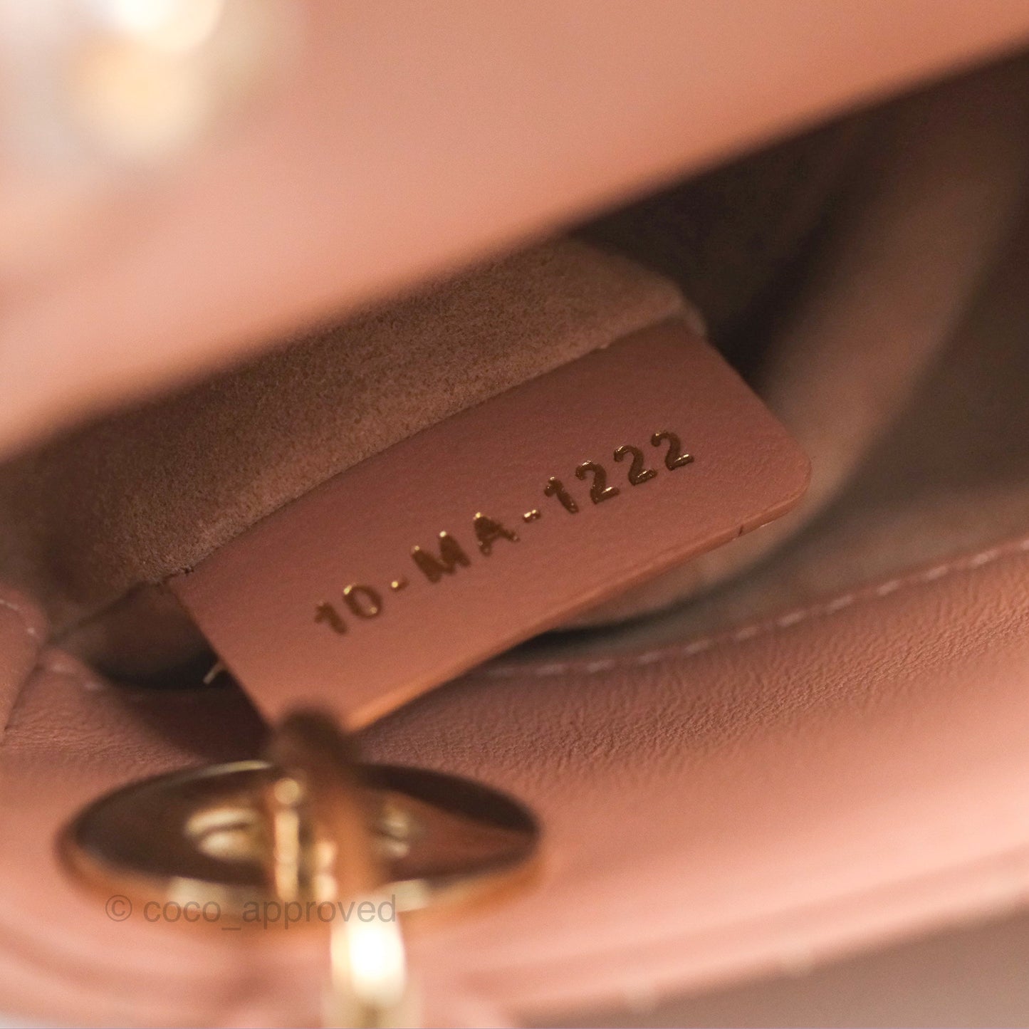 Christian Dior Micro Lady Dior Cannage Rose Des Vents Cannage Lambskin Gold Hardware