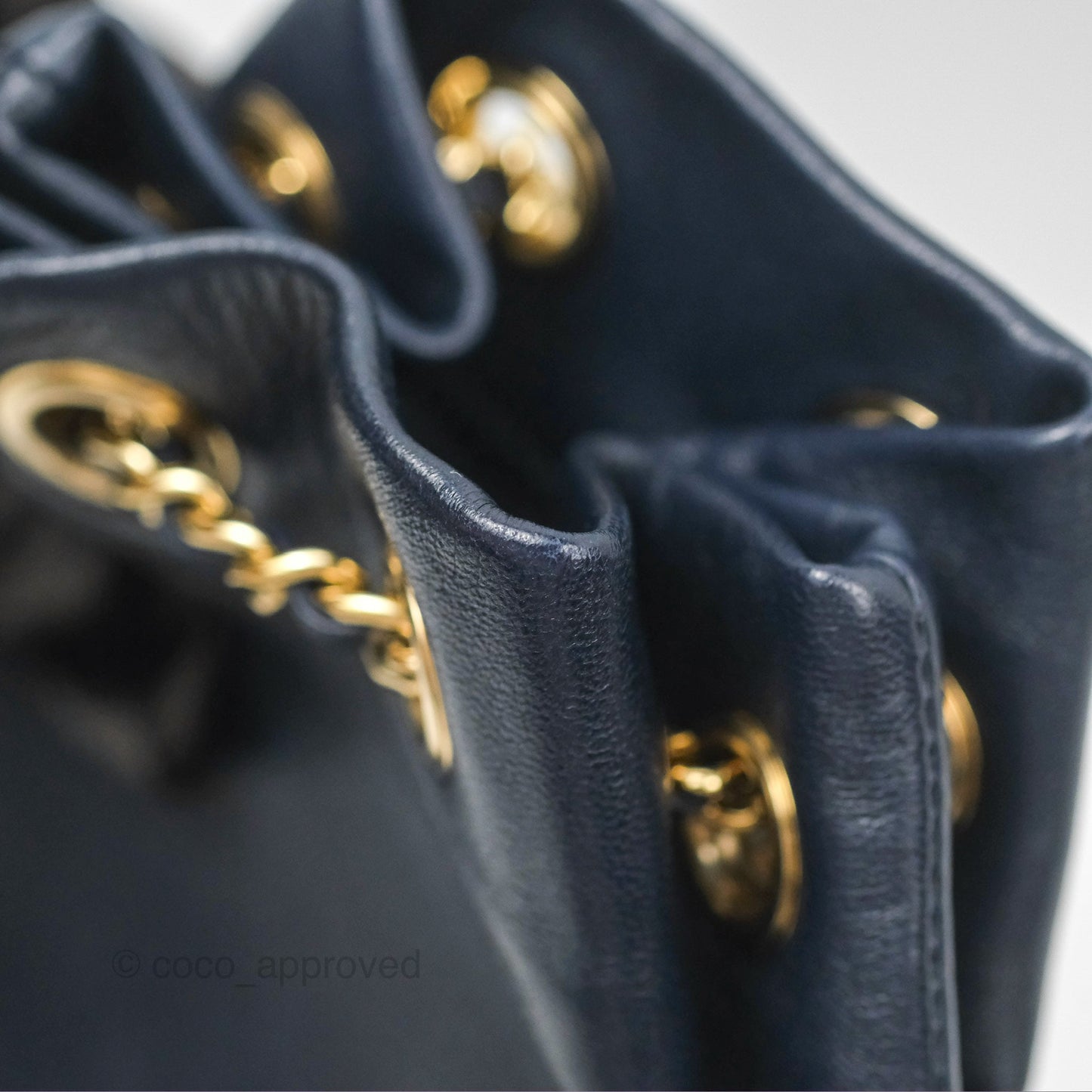 Chanel Small Seoul Backpack Navy Lambskin Gold Hardware