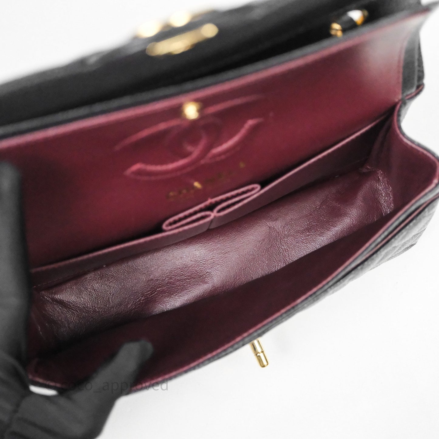 Chanel Small Classic Flap Quilted Black Caviar Gold Hardware