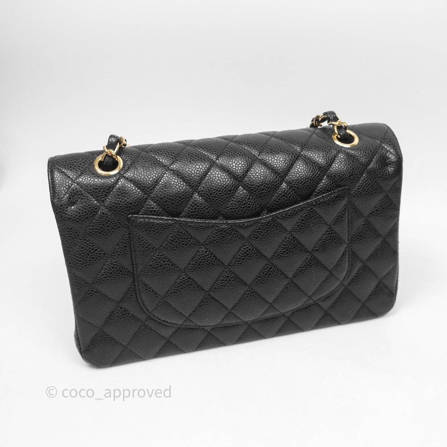 Chanel Classic Medium Flap Quilted Black Caviar Gold Hardware