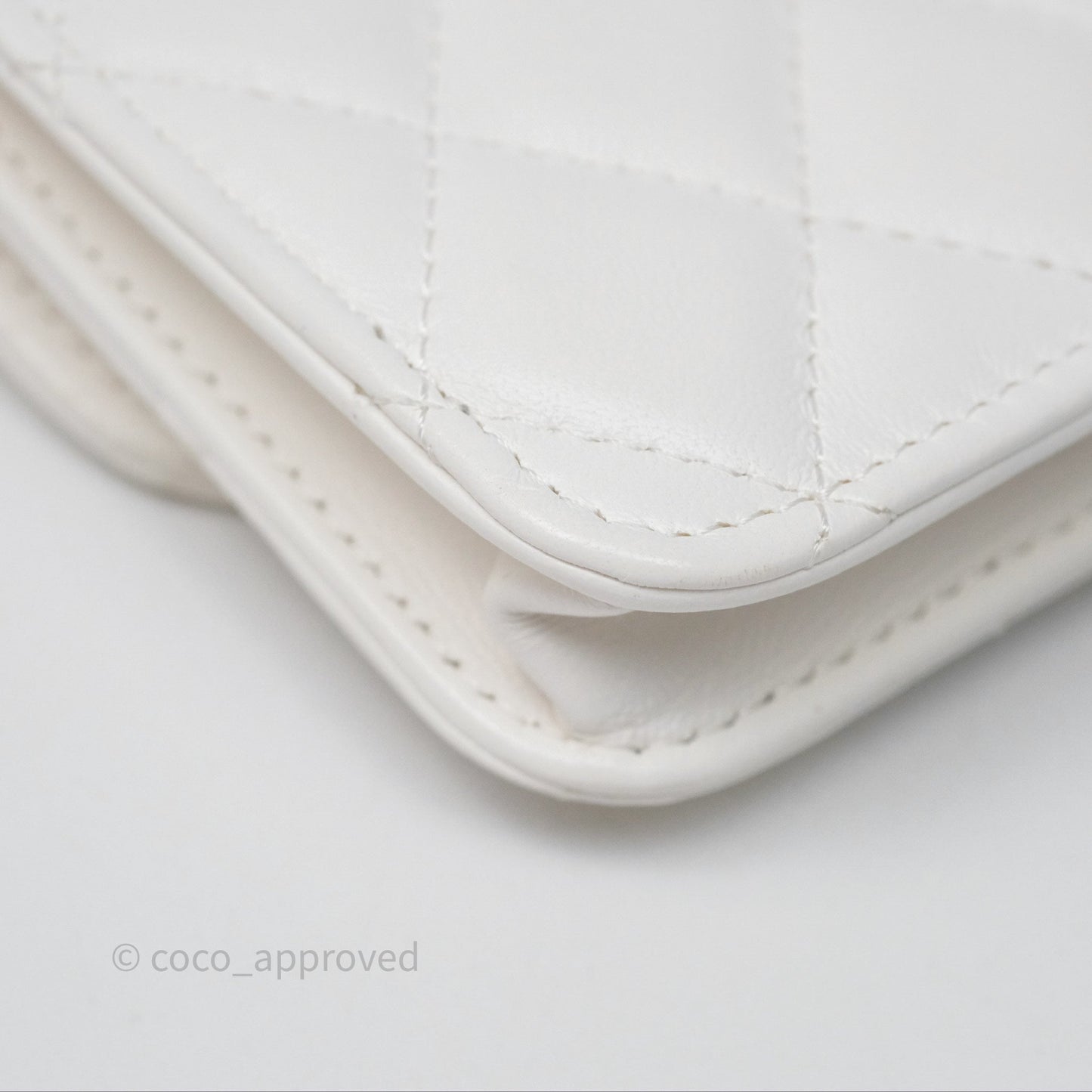 Chanel Mini Pearl Crush Clutch With Chain Belt Bag White Aged Gold Hardware
