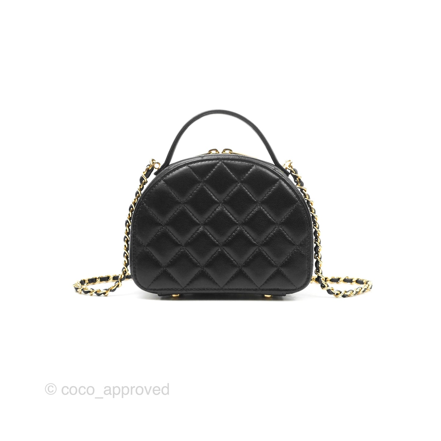 Chanel Small Clutch With Chain Black Lambskin Gold Hardware 23C