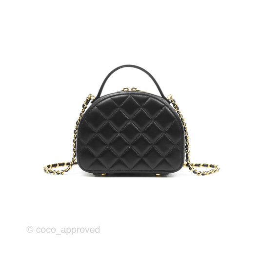 Chanel Small Clutch With Chain Black Lambskin Gold Hardware 23C