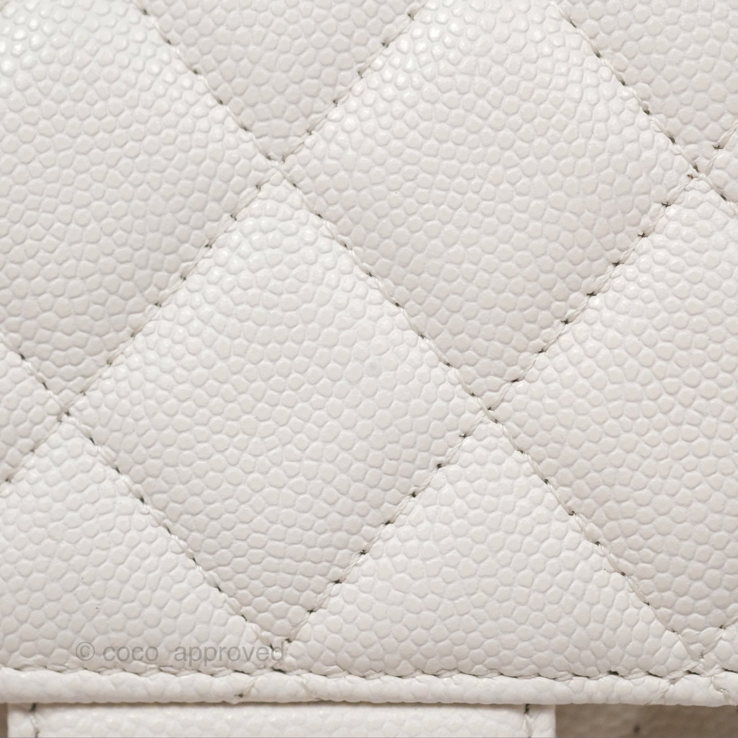 Chanel Classic Quilted Phone Holder White Caviar Gold Hardware