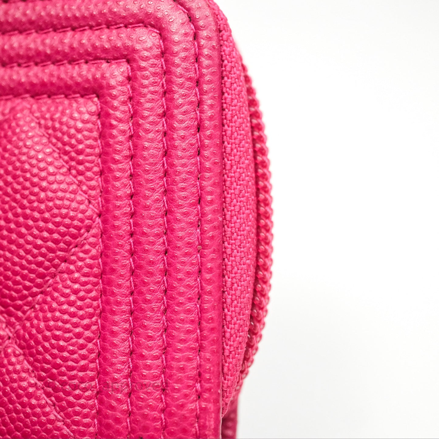 Chanel Boy Zipped Coin Purse Hot Pink Caviar Gold Hardware