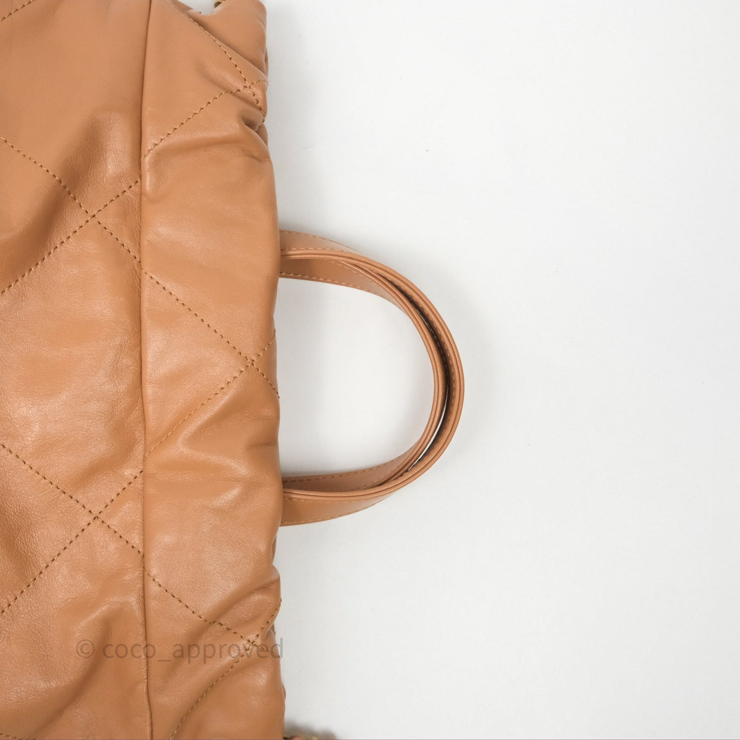 Chanel 22 Small Backpack Camel Shiny Calfskin Gold Hardware