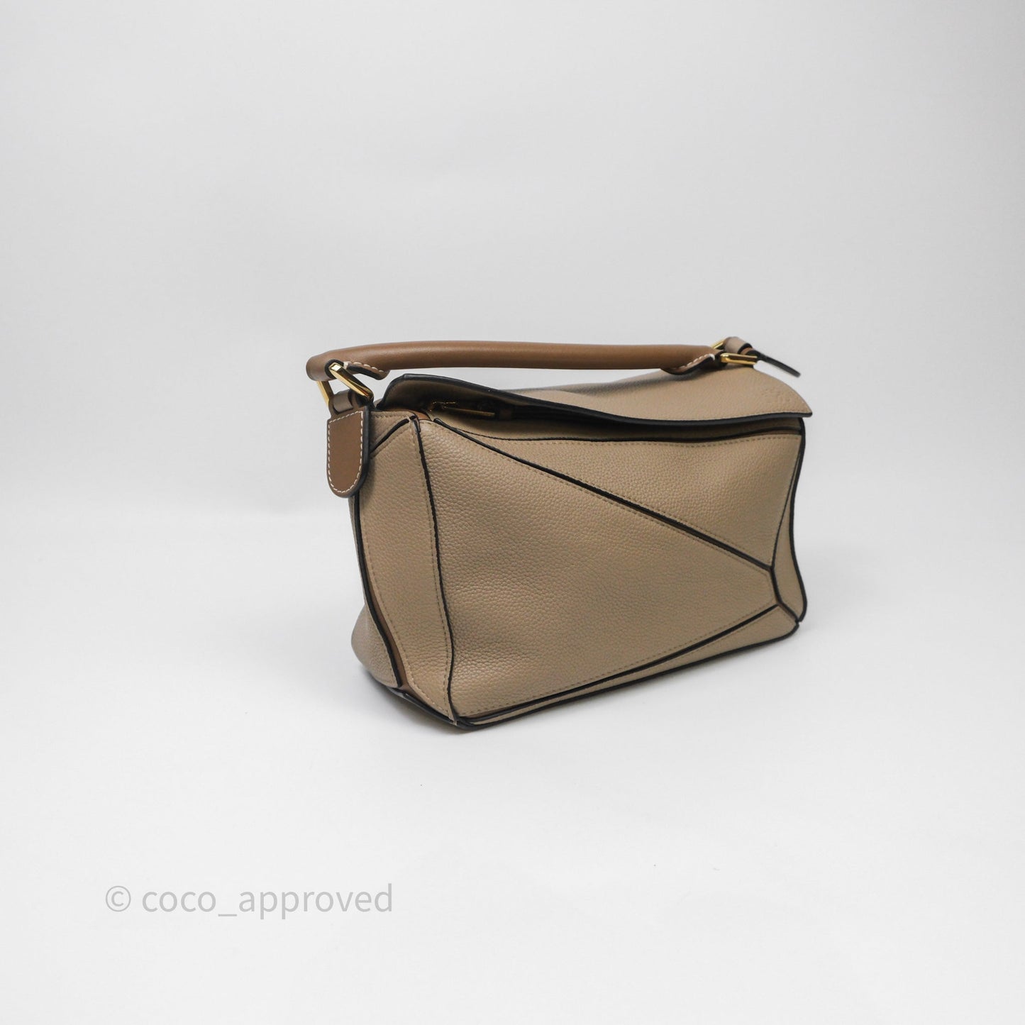 Loewe Small Puzzle Bag Sand Mink Grained Calfskin Gold Hardware