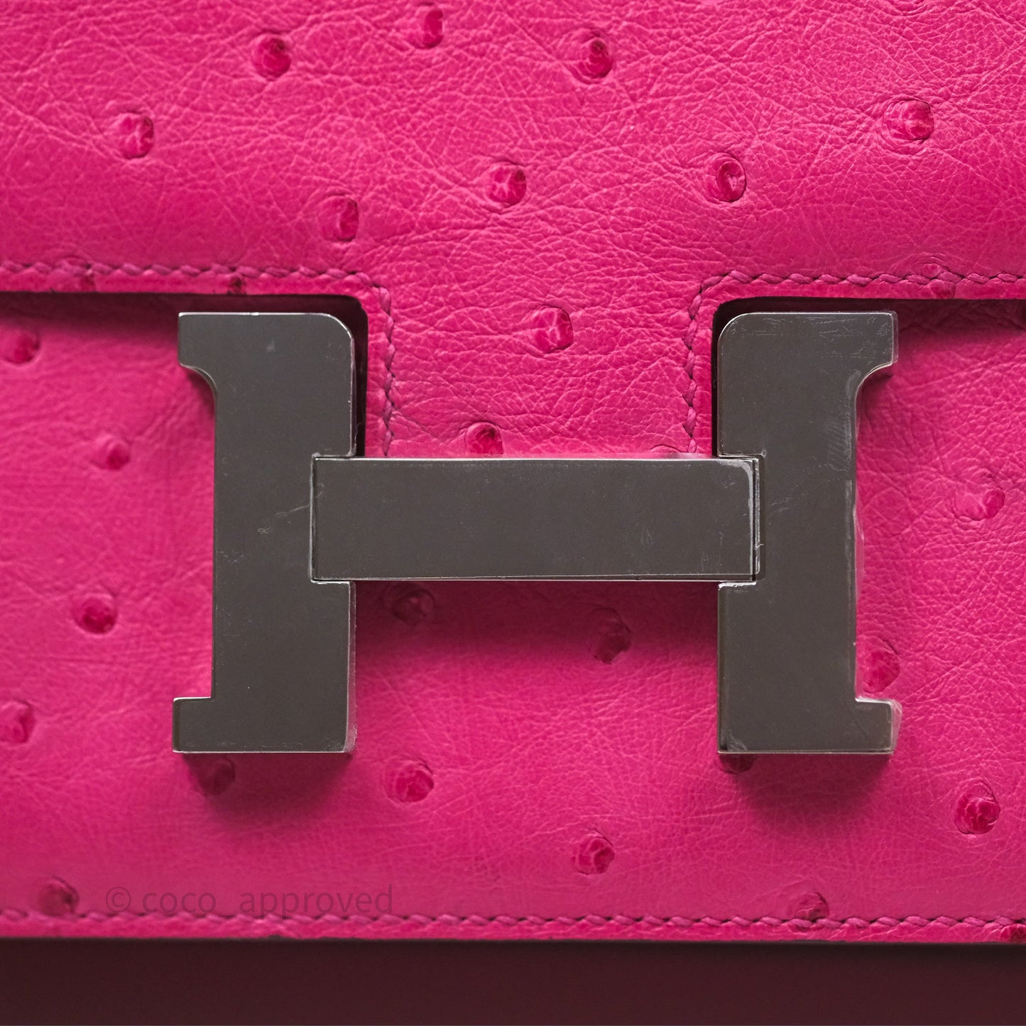 Hermès Constance Mini 18cm Rose Tyrien E5 Ostrich Palladium Hardware