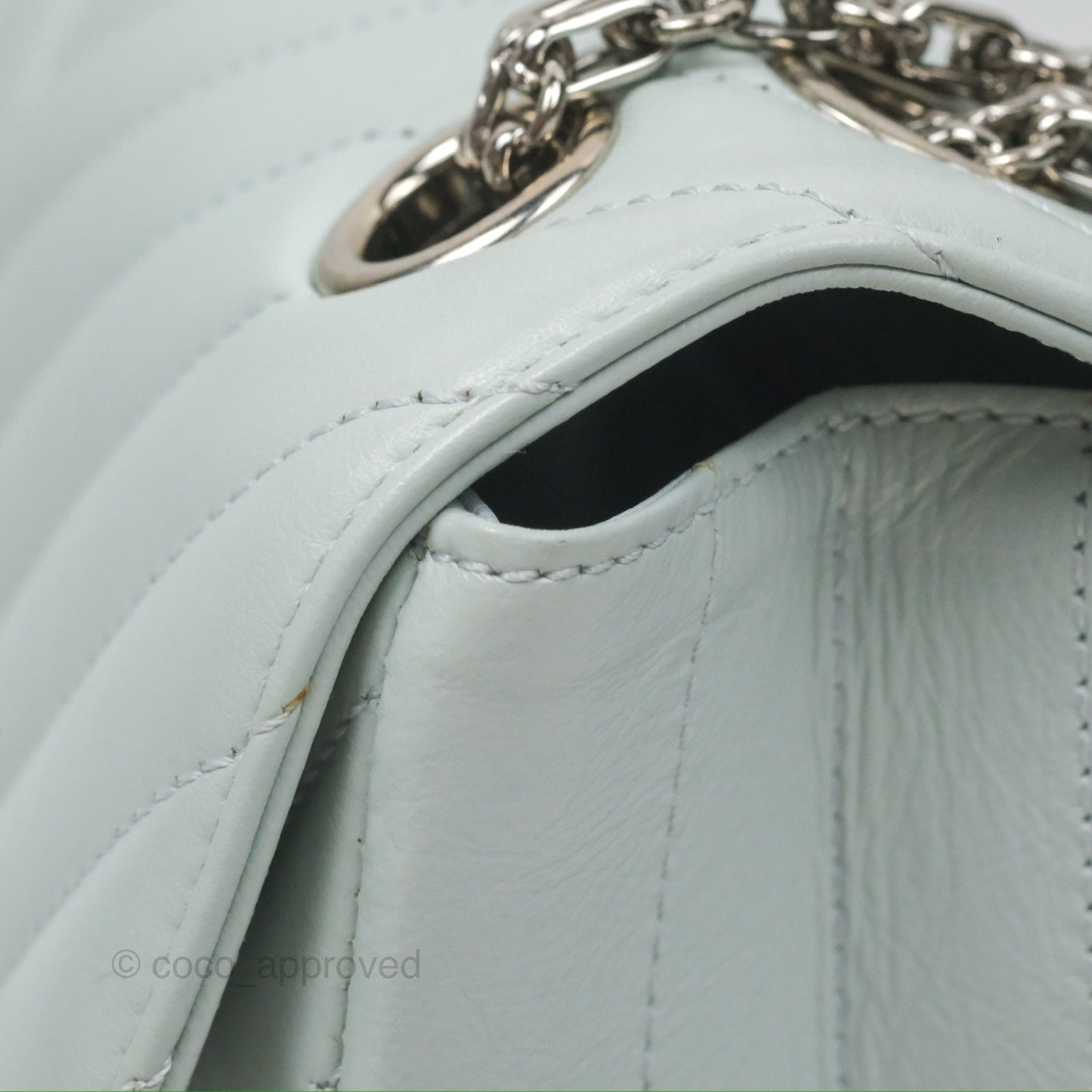 Chanel Mini Reissue 224 Blue Aged Calfskin Silver Hardware
