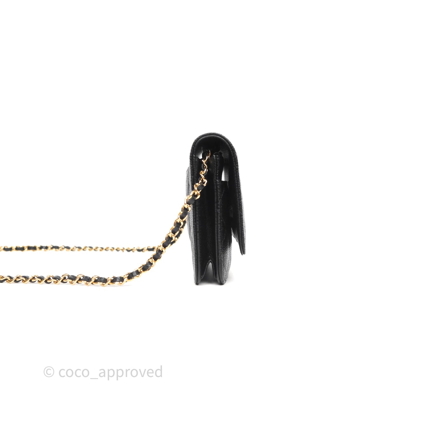 Chanel Quilted Classic Wallet On Chain WOC Black Caviar Gold Hardware
