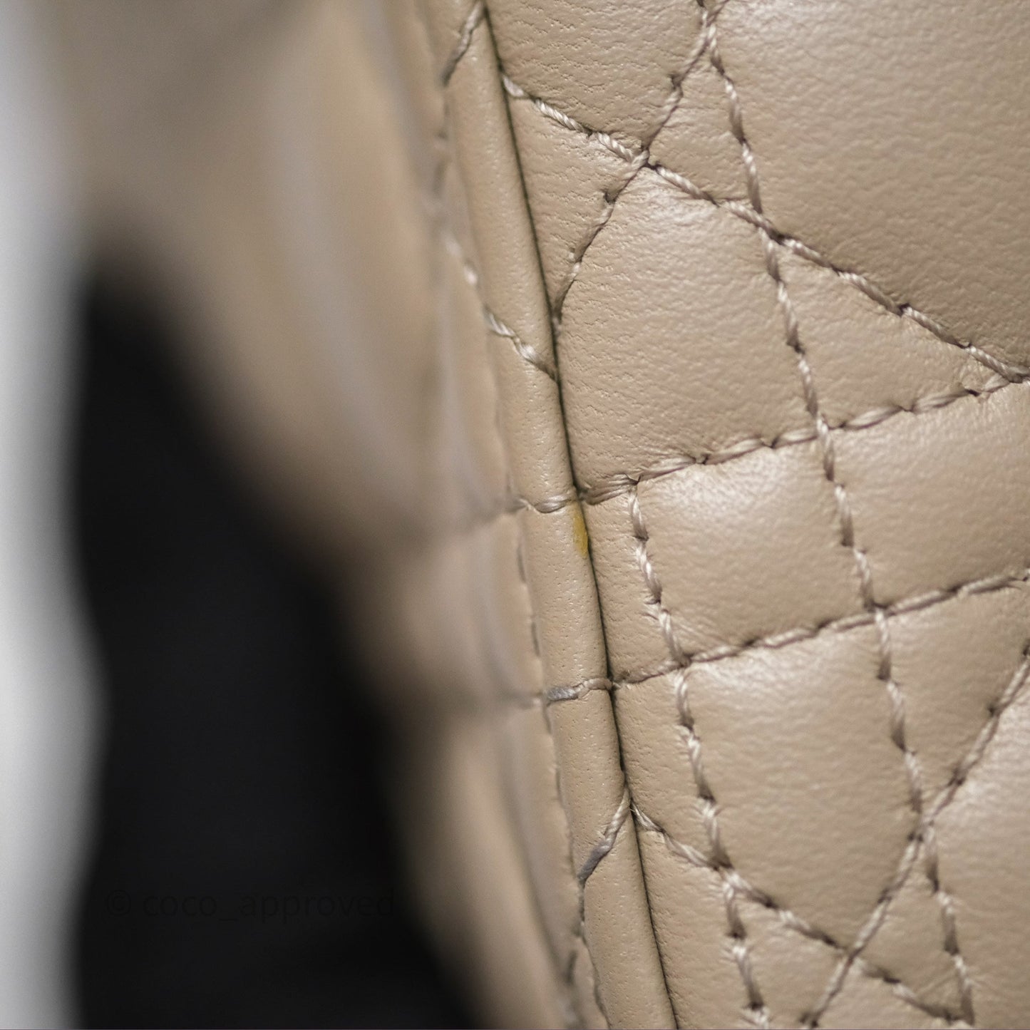 Christian Dior Micro Lady Dior Cannage Beige Lambskin Gold Hardware