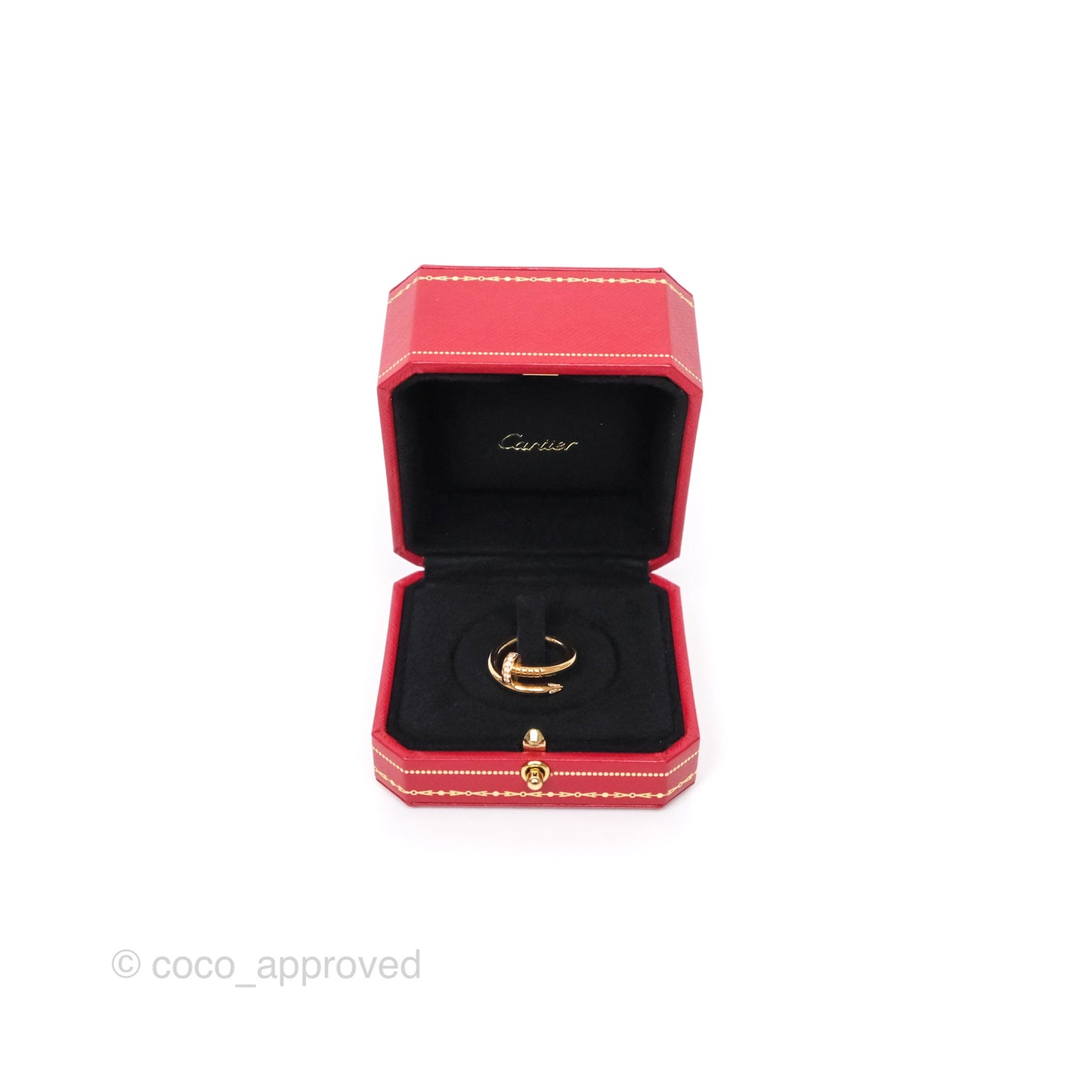 Cartier Juste Un Clou Ring Rose Gold Diamonds Size 51