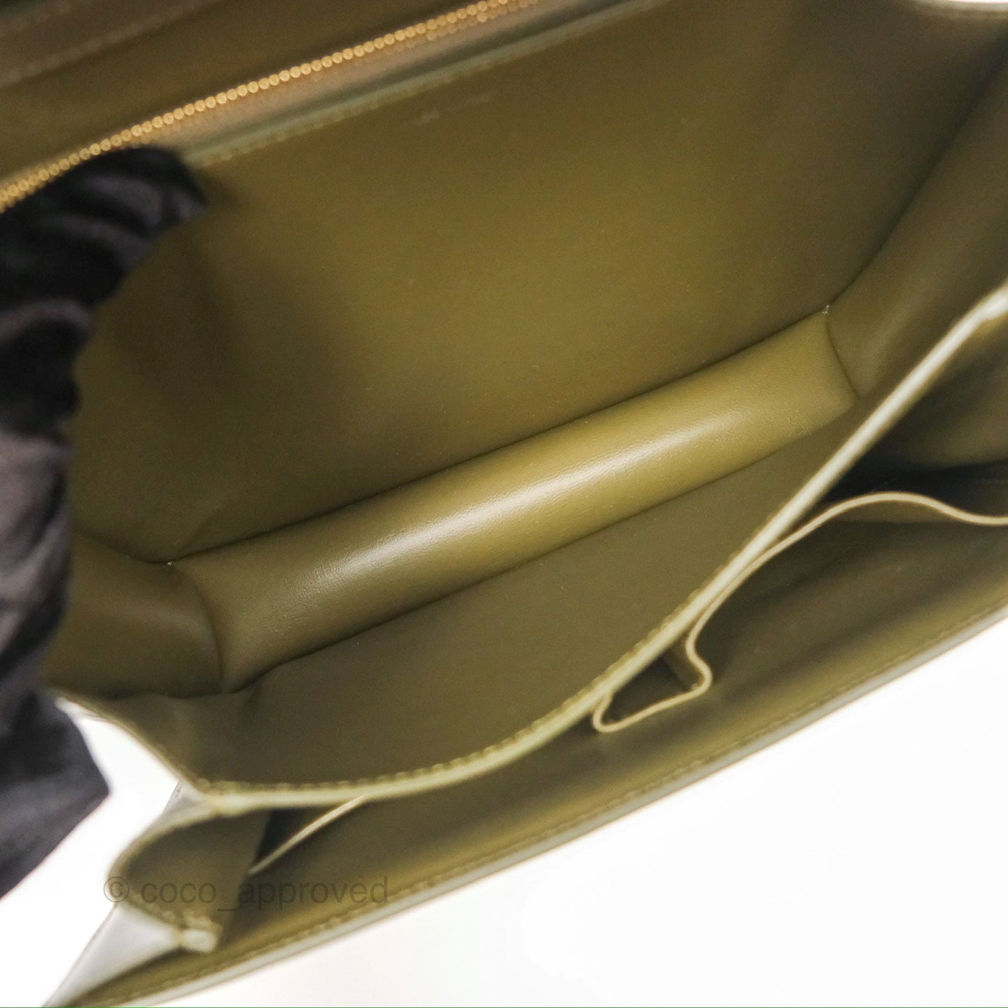 Celine Medium Classic Box Flap Dark Olive Green Box Calfskin Gold Hardware