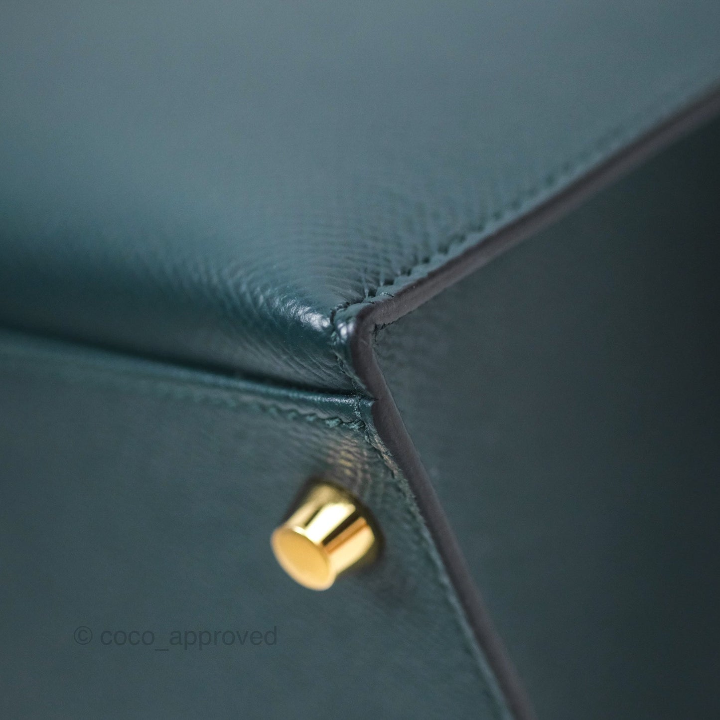 Hermès Kelly II 28 Sellier Vert Cypress 6O Veau Epsom Gold Hardware