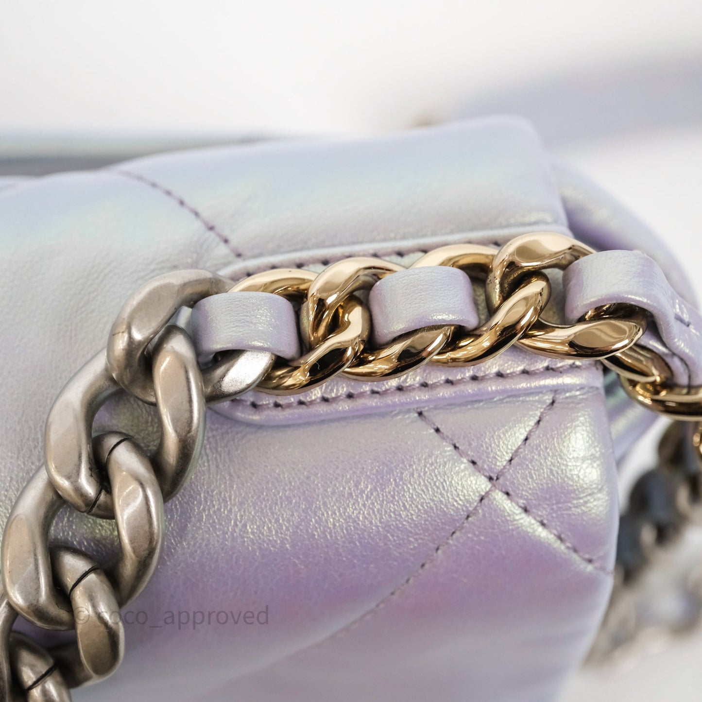 Chanel 19 Small Iridescent Purple Mixed Hardware