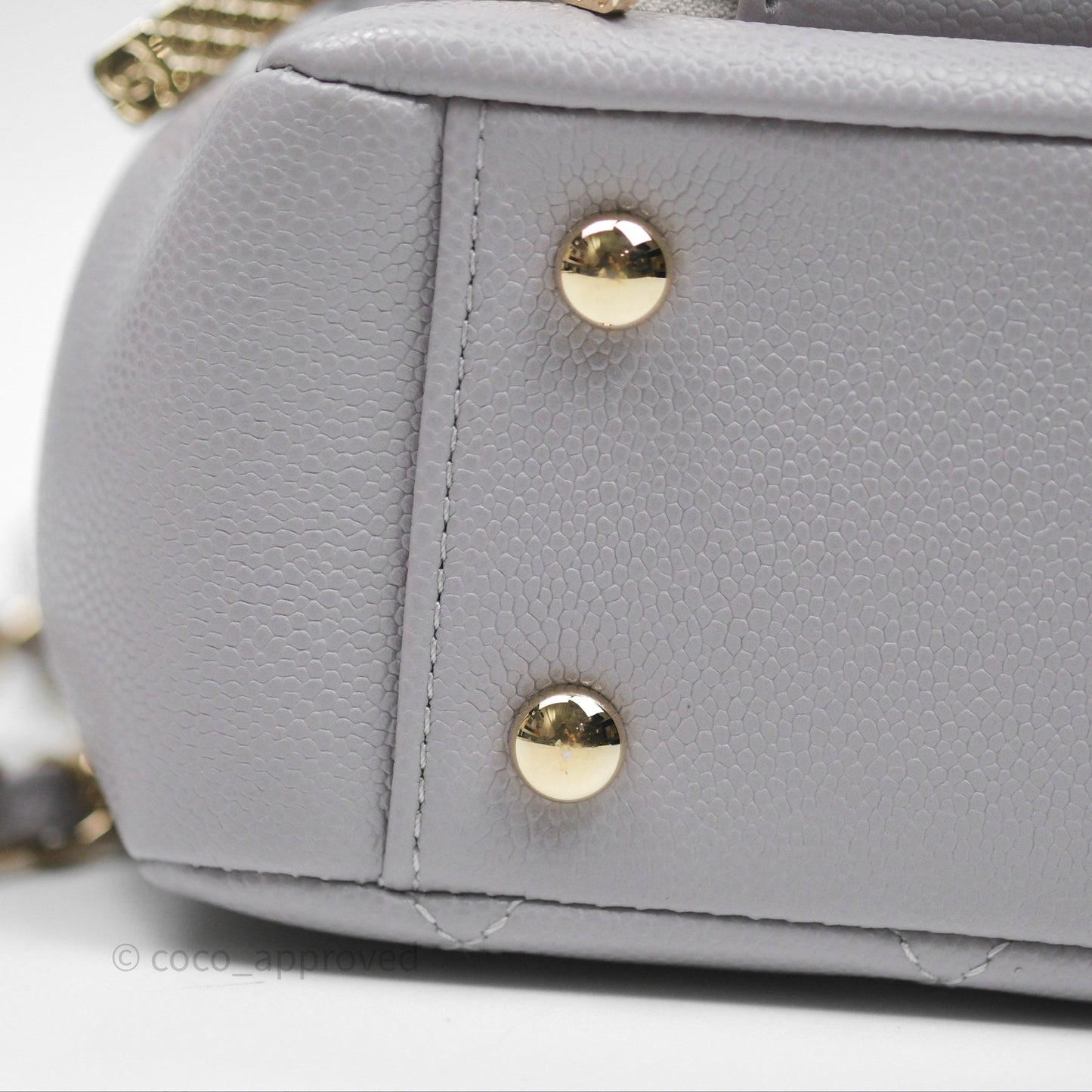 Chanel Quilted Medium Business Affinity Flap Light Grey Caviar Gold Hardware