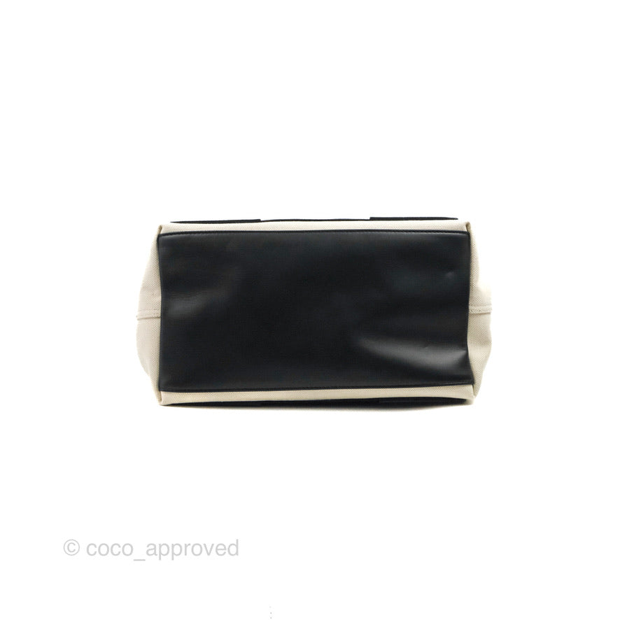Balenciaga Small Navy Cabas Bag Off-white Canvas