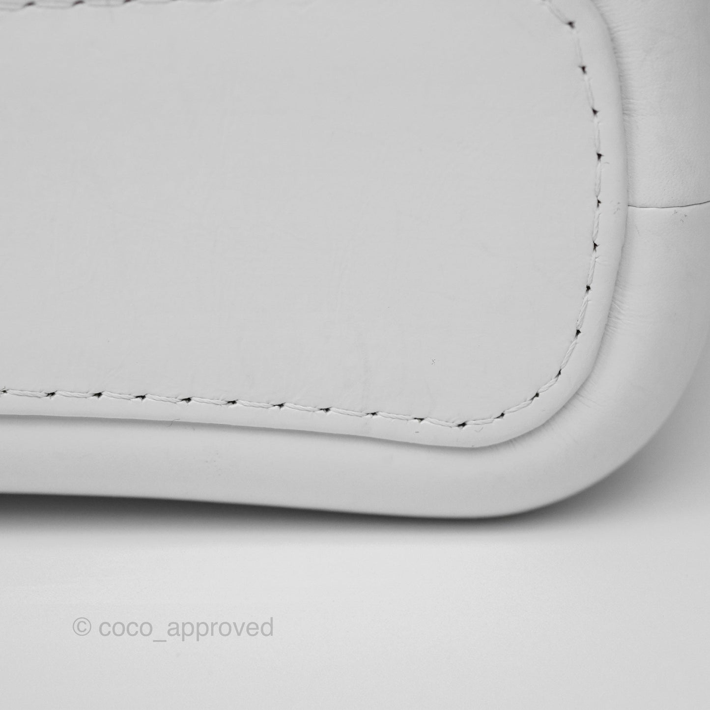 Chanel Small Gabrielle Hobo Quilted White Aged Calfskin
