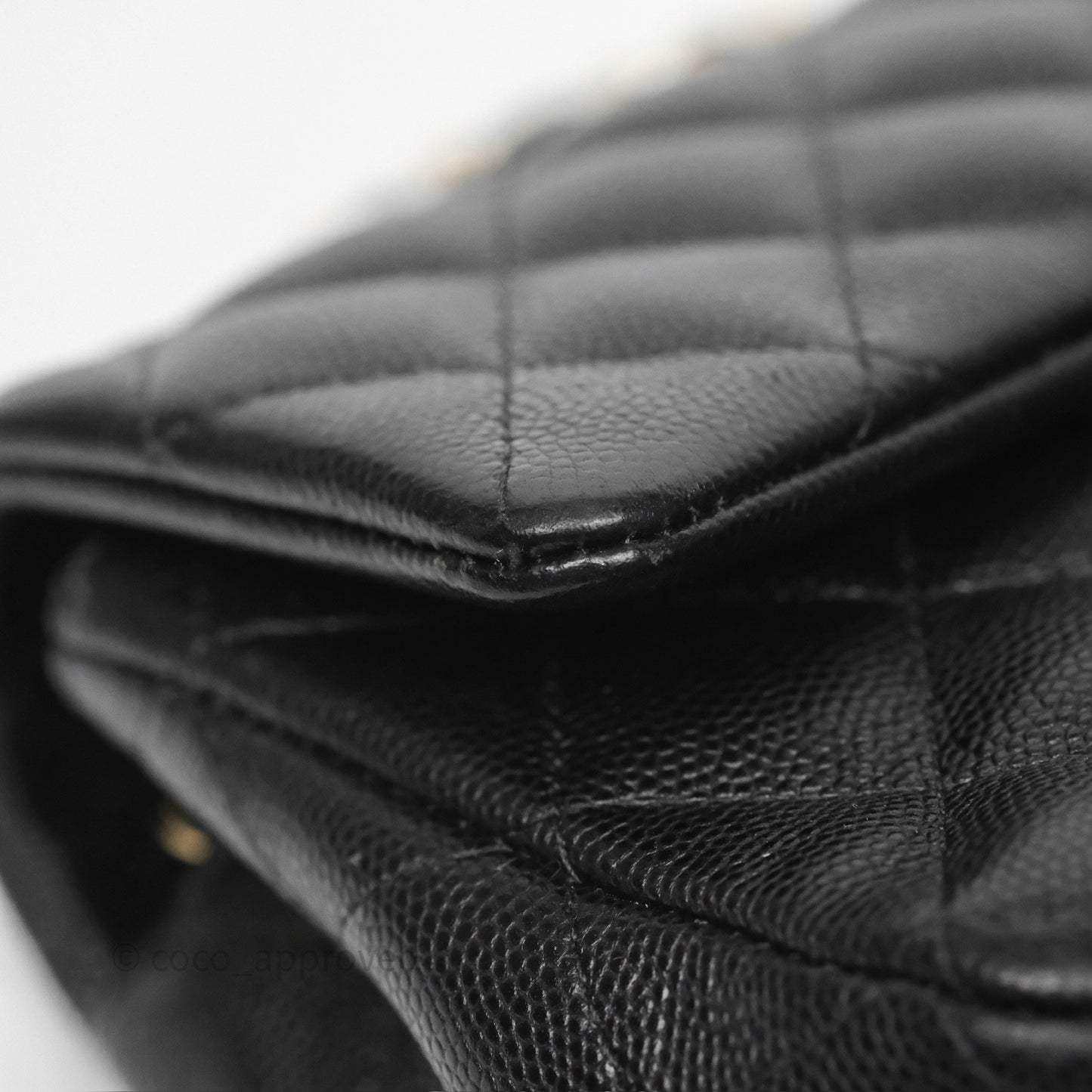 Chanel Mini Rectangular Quilted Black Caviar Gold Hardware
