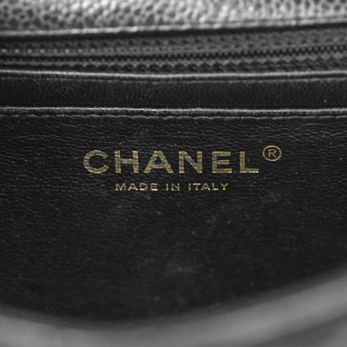 Chanel Vintage Mini Square Quilted Black Caviar Gold Hardware
