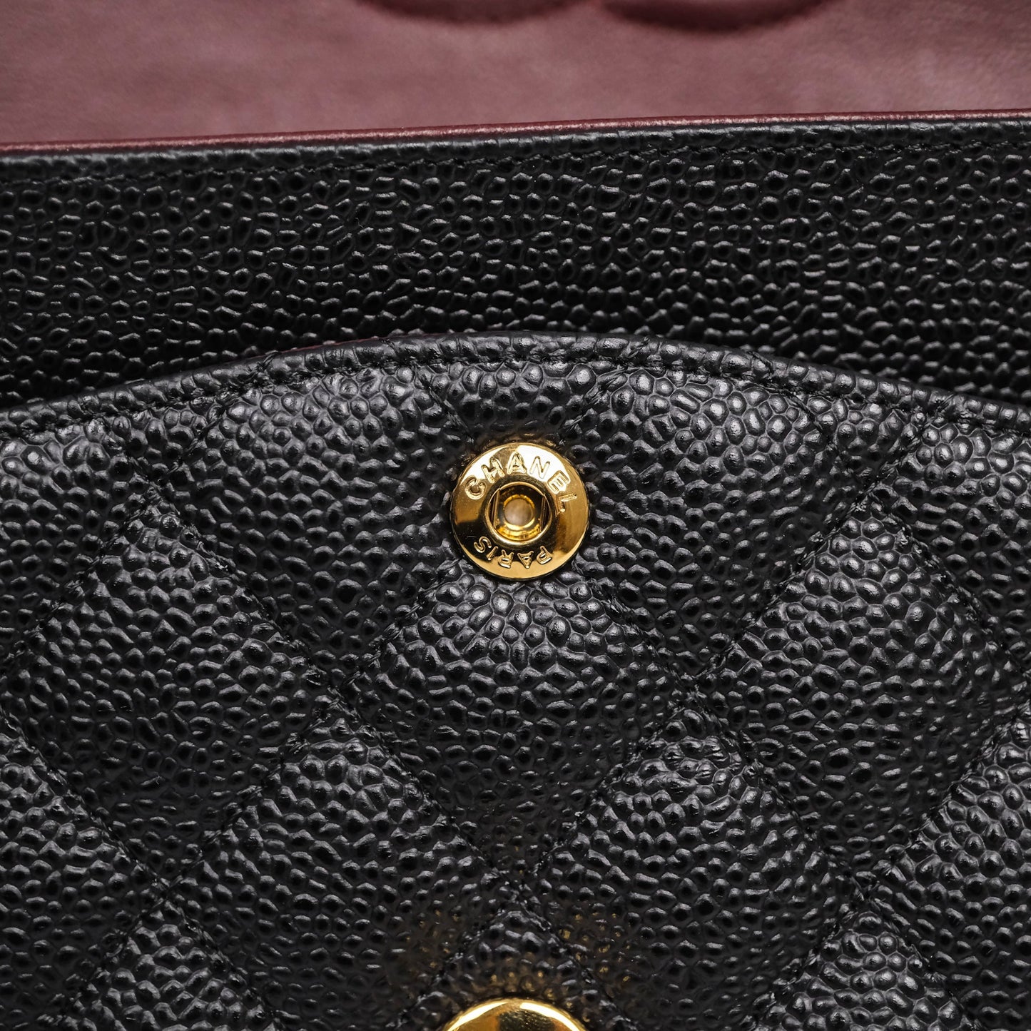 Chanel Classic M/L Medium Flap Quilted Black Caviar Gold Hardware