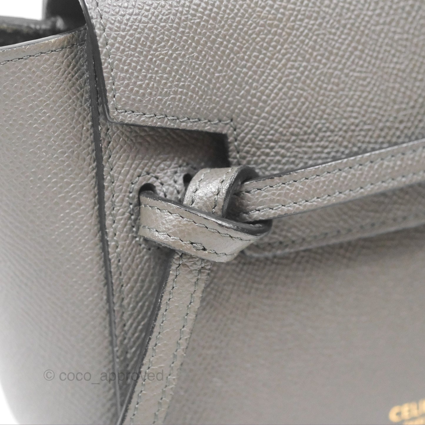 Celine Pico Belt Bag Grey Grained Calfskin Gold Hardware