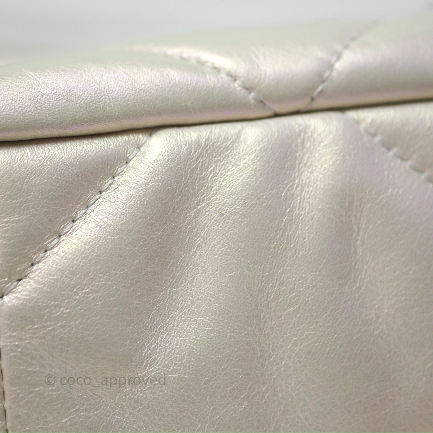 Chanel 19 Small Iridescent White Mixed Hardware