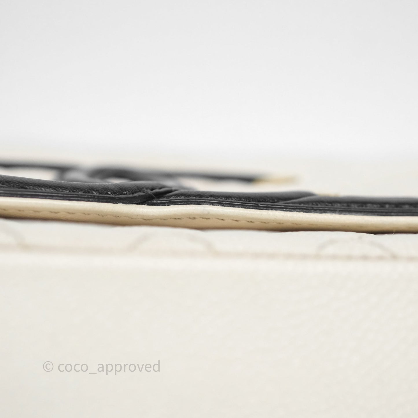 Chanel Quilted Medium CC Filigree Flap White/ Black Caviar