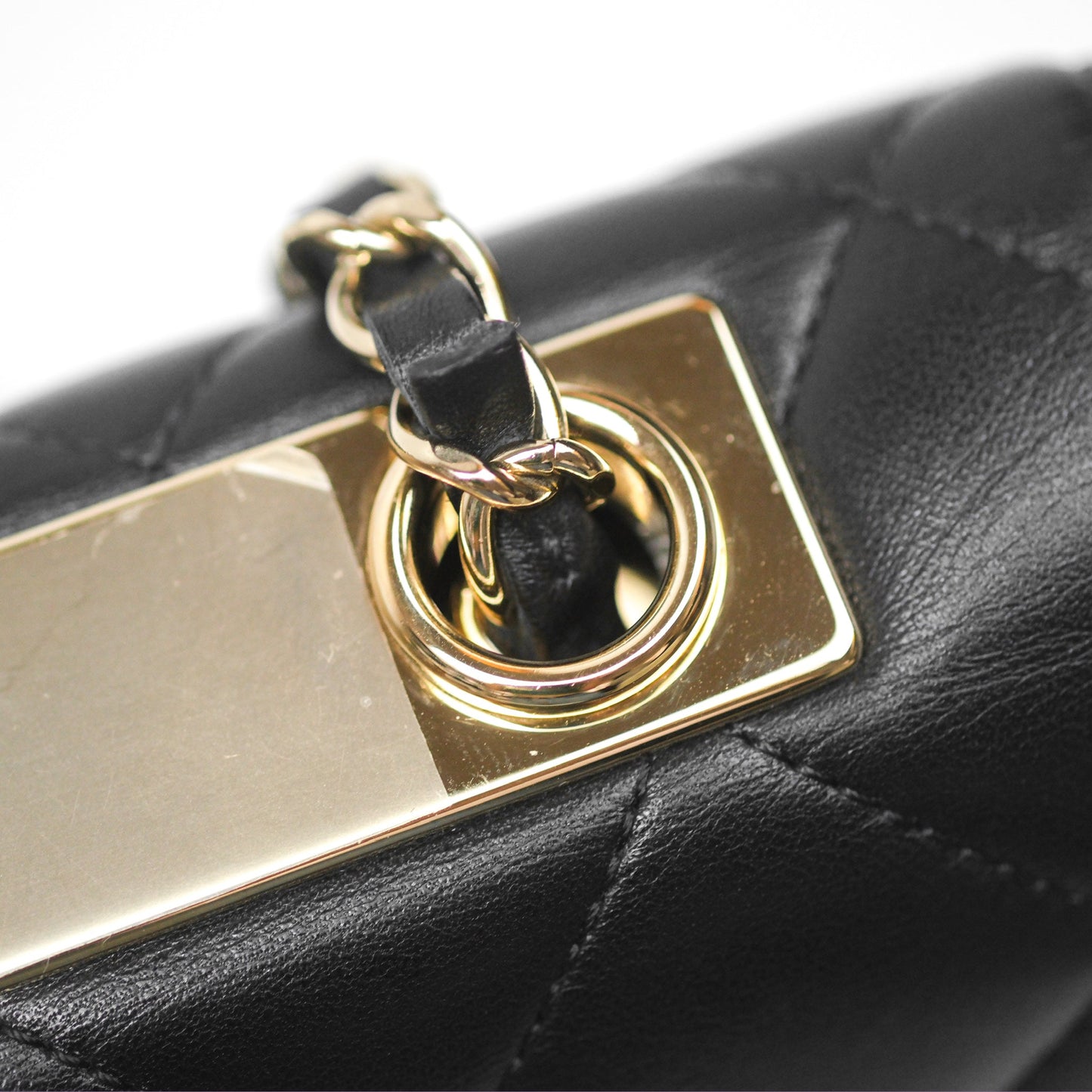 Chanel Trendy CC Flap Clutch Bag Black Lambskin Gold Hardware