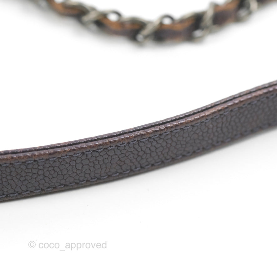 Chanel Jumbo Easy Flap Bag Caviar Dark Purple Ruthenium Hardware