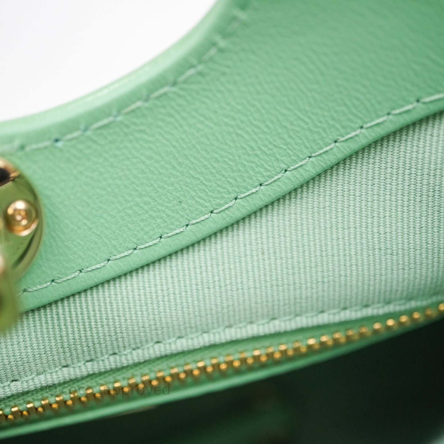 Chanel Mini 31 Green Shiny Lambskin Gold Hardware